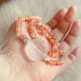 [Fox Fairy] Arusha Beryl & Sunstone & White Crystal Supreme Wealth God Zakiram Bracelet - FateCord