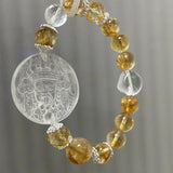 [Fox Fairy] Aset Citrine Crystal & Purifying White Crystal Zakiram Wealth Goddess Bracelet - FateCord