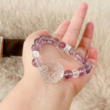 [Fox Fairy] Natural Amethyst & White Crystal Nine - Tailed Fox Immortal Bracelet - FateCord