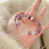 [Fox Fairy] Natural Amethyst & White Crystal Nine - Tailed Fox Immortal Bracelet - FateCord