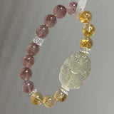 [Fox Fairy] Yellow Tower Crystal & Strawberry Crystal Business Performance Nine - tailed Fox Bracelet - FateCord