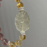 [Fox Fairy] Yellow Tower Crystal & Strawberry Crystal Business Performance Nine - tailed Fox Bracelet - FateCord