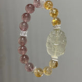 [Fox Fairy] Yellow Tower Crystal & Strawberry Crystal Business Performance Nine - tailed Fox Bracelet - FateCord