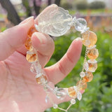 [Fox Fairy] Yellow Tower Crystal (Yellow Aseit) & Citrine Crystal Cultivation Nine - Tailed Fox Bracelet - FateCord