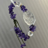 [Fox Fairy]Natural Amethyst Tower Crystal & Quartz Fox Fairy Bead Bracelet - FateCord