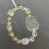 [Fox Fairy]Natural Citrine Quartz "Nine - Tailed Fox Fairy" Bead Bracelet/Charm & White Quartz & Rose Quartz - FateCord