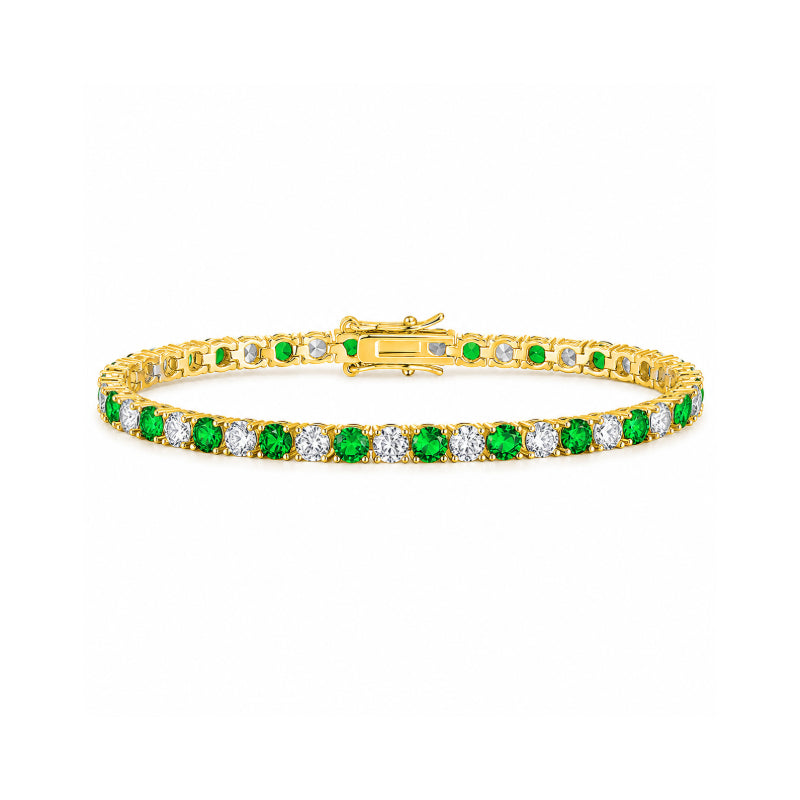 Emerald Gold Tennis Bracelet