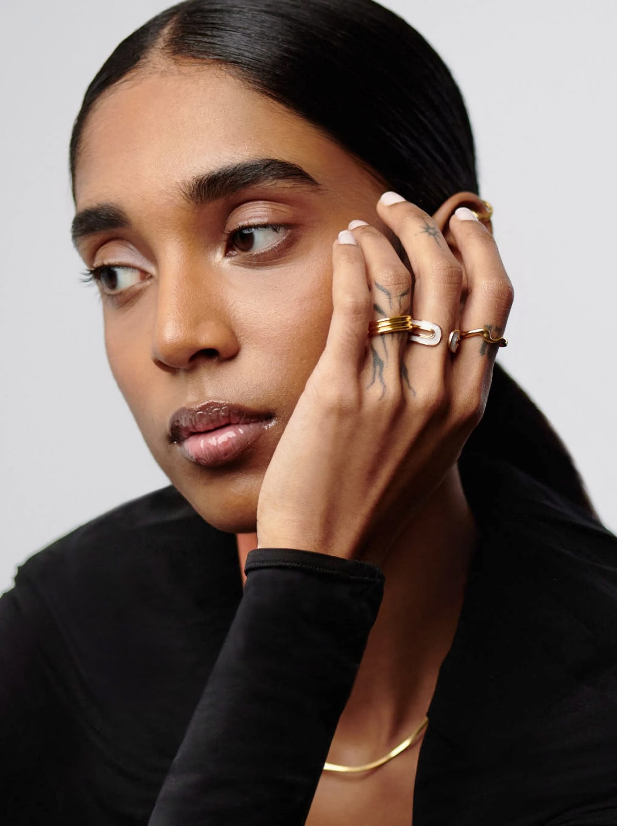 Enamel Haze Ovate Open Ring