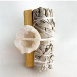White Sage and Palo Santo Purifying Incense Stick with Crystal Combo - FateCord