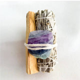 White Sage and Palo Santo Purifying Incense Stick with Crystal Combo - FateCord