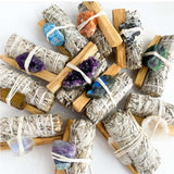 White Sage and Palo Santo Purifying Incense Stick with Crystal Combo - FateCord